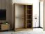 Borgis 03C armadio scorrevole con specchio | Rovere Artisan e nero opaco | 200 x 150 x 62 cm