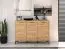 Cassettiera in rovere "Pandrup" 10 | 3 ante, 4 scomparti | 83 x 120 x 40 cm | Design moderno
