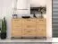 Cassettiera rovere "Pandrup" 12 | 2 ante, 3 cassetti, 4 scomparti | 83 x 138 x 40 cm