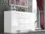Cassettiera moderna bianco lucido | 2 ante, 3 cassetti, 4 scomparti | 85 x 160 x 41 cm | Sydfalster 02