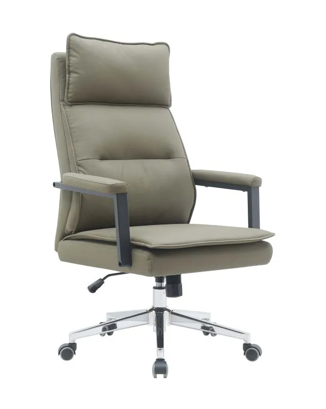 Sedia da ufficio verde oliva Tawi 02 | Ecopelle elegante | Girevole e regolabile | Schienale ergonomico | 109-117 x 49 x 71 cm