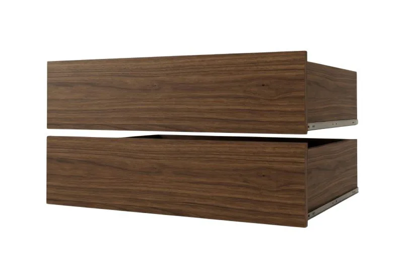 Cassetti aggiuntivi per armadio, Set 2 pz, color noce, per armadi lunghi 120-200 cm