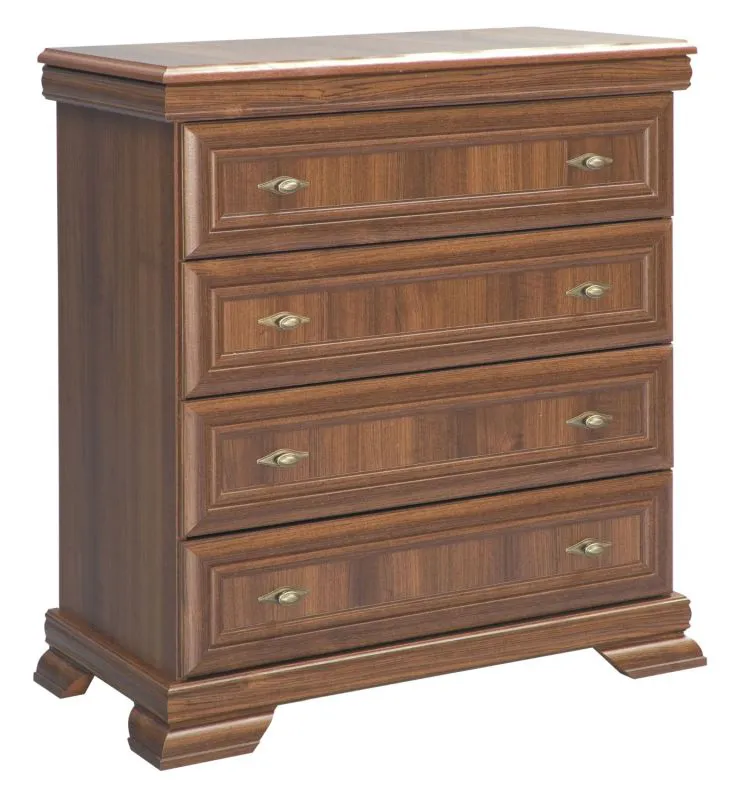 Cassettiera Sentis 01 marrone scuro | 97 x 88 x 46 cm | 4 cassetti | Stile country | Robusta