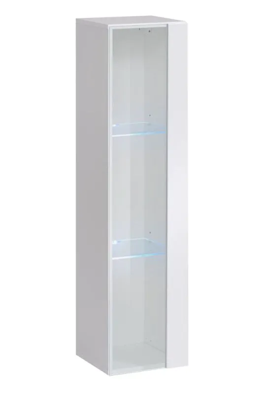Pensile Fardalen 17 bianco | 120 x 30 x 30 cm | Apertura push-to-open | 3 scomparti | LED integrato