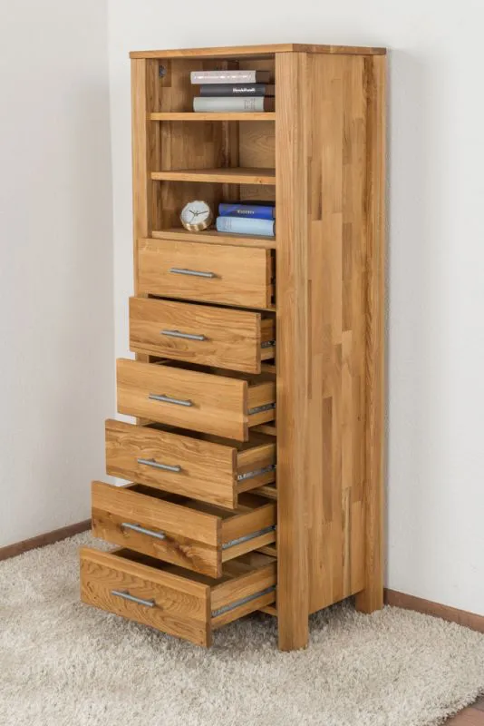Scaffale "Wooden Nature" 128, rovere massello - 160 x 60 x 40 cm (h x l x p)