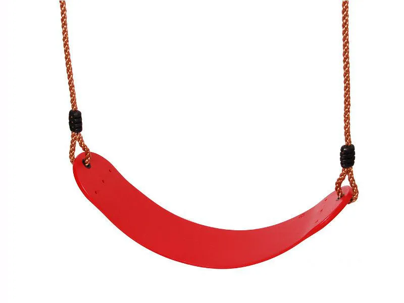 Sedile per altalena rosso | Plastica flessibile | Corda regolabile inclusa | Conforme EN 71