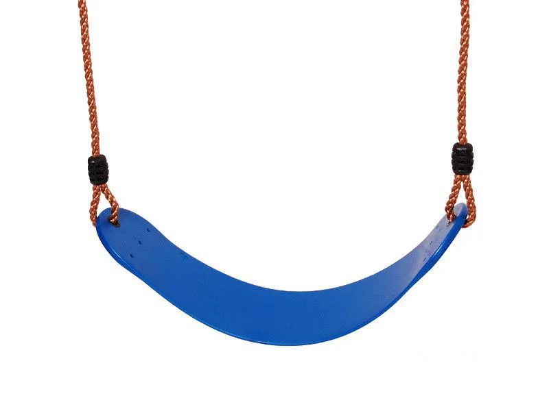 Sedile per altalena blu con corda regolabile | Plastica flessibile | Bordi arrotondati | Norma EN 71