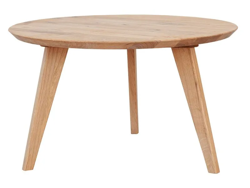 Tavolino rotondo in rovere massiccio | Diametro 70 cm | Superficie oliata | Finitura di alta qualità | 70 x 70 x 41,5 cm