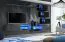 Parete attrezzata soggiorno Volleberg 57 | 2 basi TV | Grigio/Nero | 150 x 250 x 40 cm | LED blu