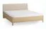 Letto king size "Olimar" 31, rovere massiccio, color rovere/beige, testiera imbottita, incl. rete a doghe sollevabile, 180 x 200 cm
