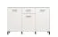 Credenza moderna "Sabas" 02 bianca | 3 ante, 1 cassetto, 6 scomparti | Maniglie e gambe nere | 90 x 138 x 40 cm