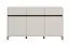 Cassettiera "Lapovo" 09, color cashmere, gambe nere, 3 ante a battente, 3 cassetti, 6 scomparti, bordi in ABS, 157 x 40 x 90 cm