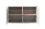 Mobile TV "Boquilla" 09, color cashmere, 6 ante, 12 scomparti, funzione "push-to-open", 210 x 40 x 40 cm