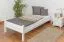 Letto singolo in pino massello laccato bianco 97 | Rete a doghe inclusa | 90 x 200 cm | Design moderno