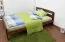 Letto alla francese "A6", pino massiccio, color noce, incl. rete a doghe - 140 x 200 cm