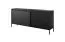 Set salotto moderno Balta 4 pezzi | Nero elegante | Gambe in metallo | Push-to-open | Bordo ABS