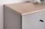 Capiente cassettiera in rovere / grigio, 100 x 120 x 40 cm, bordi in ABS, cassettiera per camera dei ragazzi, 5 scomparti aperti, 2 ante e 4 cassetti, piccole maniglie nere