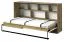 Letto salvaspazio orizzontale Sirte 16 | Rovere, Bianco e Nero opaco | 90 x 200 cm | Design moderno e compatto
