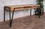Scrivania Kastav 49, colore: rovere / nero, parzialmente massiccia - 79 x 180 x 75 cm (A x L x P)