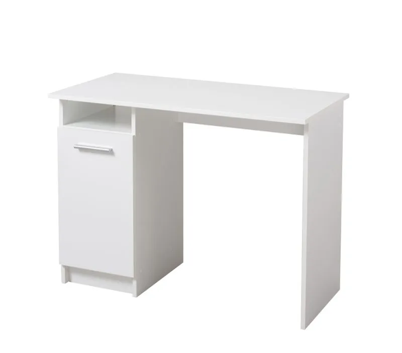 Scrivania Rovat 02 bianco | 3 scomparti | Maniglia grigia | Bordi ABS | 74,5 x 100 x 50 cm
