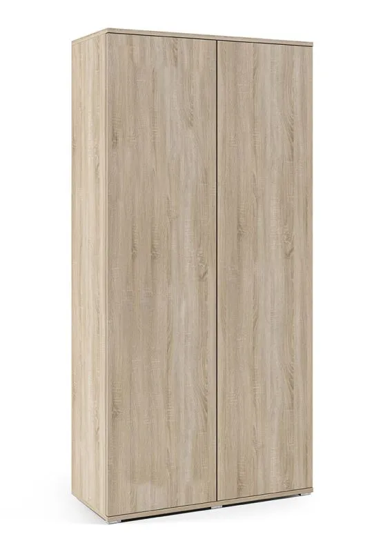 Armadio battente Zapopan 27 | 2 scomparti | 2 barre appendiabiti estraibili | 185 x 90 x 40 cm | Rovere Sonoma