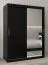 Armadio 3 ante scorrevoli con specchio Bisaurin nero | Design moderno | 200 x 150 x 62 cm