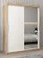 Armadio scorrevole "Bisaurin" 3 ante con specchio | Rovere Sonoma e bianco opaco | 200x150x62 cm
