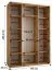 Armadio scorrevole Tharo rovere | Ampio spazio | Spazzole antipolvere | Maniglie nere | 235,2 x 170 x 45 cm