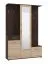 Appendiabiti Cupria 01 rovere Sonoma e scuro | 1 specchio | 5 ganci | 1 cassetto | 10 scomparti | 197,5 x 133,5 x 33 cm
