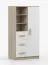 Armadio 7 scomparti e 3 cassetti | Rovere Sonoma e bianco | Maniglie marroni | 159 x 80 x 40 cm