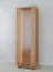 Vetrinetta "Loir" 05, rovere massello, oliato, finitura naturale, piano in travertino, 1 anta, 6 ripiani, illuminazione a LED, 68 x 41 x 206 cm