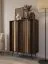 Madia "Hassine" 02, color rovere Dunin, gambe: metallo, 2 ante a battente, 6 scomparti, illuminazione a LED, funzione "push-to-open", Sistema "Soft-Close", 94 x 40 x 126 cm