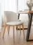 Sedia Doustre 05 | Faggio massiccio bianco | Imbottitura in ciniglia | 79 x 51 x 46 cm