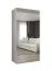 Armadio battente Korab 113 | Bianco con maniglie nere | 2 ante a specchio | 1 metro | Soft-Close