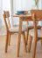 Sedia da pranzo "Mineure" 02 | Rovere massiccio oliato | Seduta imbottita beige | 85,5 x 46,5 x 50 cm