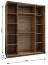 Armadio ad ante scorrevoli "Tampa", color rovere Artisan, 2 ante con specchio, 11 scomparti, 2 barre appendiabiti, Sistema "Soft-Close", 245,5 x 200 x 64 cm