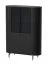 Soggiorno moderno 4 pezzi nero | Set H "Annelin" | 2 cassettiere, 1 vetrinetta, 1 tavolino, sistema Soft Close