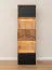 Armadio a muro Rania 16 rovere/nero | Legno massiccio | 142 x 43 x 33 cm | Frontale vetro e legno | LED integrato