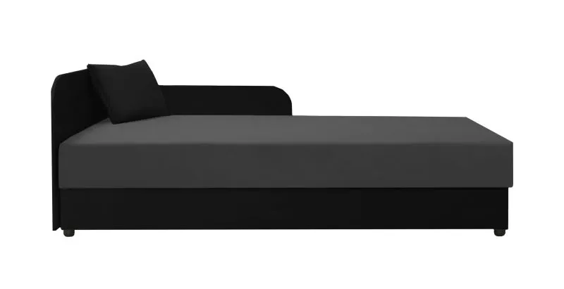 Letto ospiti/daybed Lobatos 09 nero/grigio | Testata sinistra | Cuscini inclusi | 90 x 195 cm | Spazio contenitore