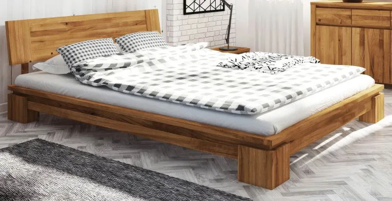 Letto matrimoniale super king size Tasman 04 | Rovere massello selvatico oliato | 200 x 200 cm | Design elegante