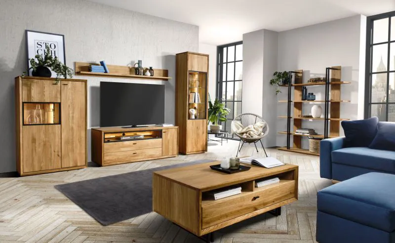 Soggiorno 6 pezzi Olinda | Rovere massello parziale | Design moderno | Finitura naturale