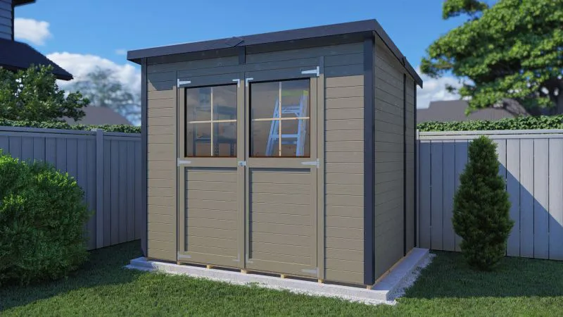 Casetta da giardino "Ense" 03, grigio / antracite, incl. pavimento, SU: 4,16 m², tetto a una falda
