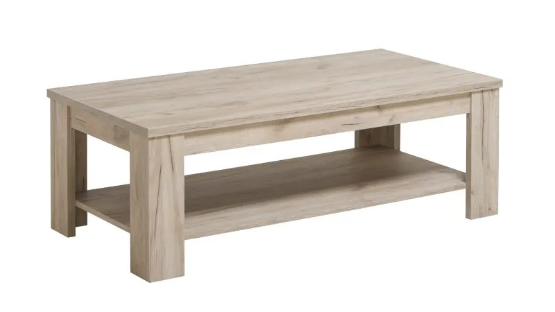Tavolino soggiorno con ripiano | Rovere grigio | 41,5 x 120 x 60 cm | Design moderno Vojvo 01