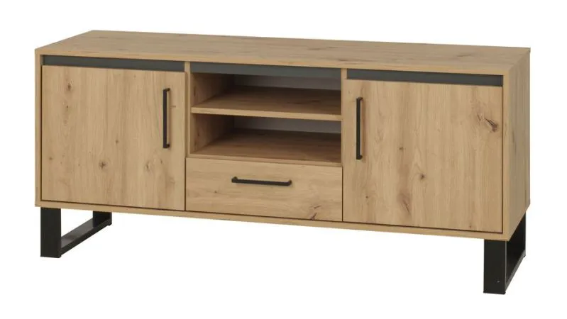 Mobile porta TV Kanel 13 | Rovere e antracite | 61 x 140 x 41 cm | Design moderno e funzionale