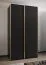 Armadio ad ante scorrevoli "Tampa", nero, 2 ante scorrevoli, 6 scomparti, 2 barre appendiabiti, Sistema "Soft-Close", bordi in ABS, 245,5 x 140 x 64 cm