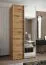 Armadio / Armadio con ante scorrevoli | 6 scomparti | 2 aste appendiabiti | Colore: rovere Artisan | 245,5 x 110 x 64 cm | Chiusura ammortizzata | Specchio | 2 ante scorrevoli