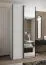 Armadio ad ante scorrevoli "Tampa", bianco, 2 ante scorrevoli, 6 scomparti, 2 barre appendiabiti, 1 specchio, Sistema "Soft-Close", 245,5 x 110 x 64 cm