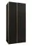 Armadio ad ante scorrevoli "Tampa", nero, 2 ante scorrevoli, 6 scomparti, 2 barre appendiabiti, Sistema "Soft-Close", bordi in ABS, 245,5 x 100 x 64 cm