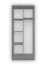 Armadio battente Smolikas 61 | Bianco/Grigio | 2 ante, 5 scomparti, maniglie rosse | 192 x 80 x 50 cm