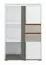 Cassettiera per cameretta Connell 06 | Bianco, antracite e grigio chiaro | 136 x 92 x 40 cm | 2 ante, 2 cassetti, 5 scomparti